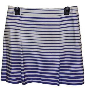 Banana Republic Blue Stripe‎ Open Pleat Skirt Size 4 CountryClub Golf Tennis